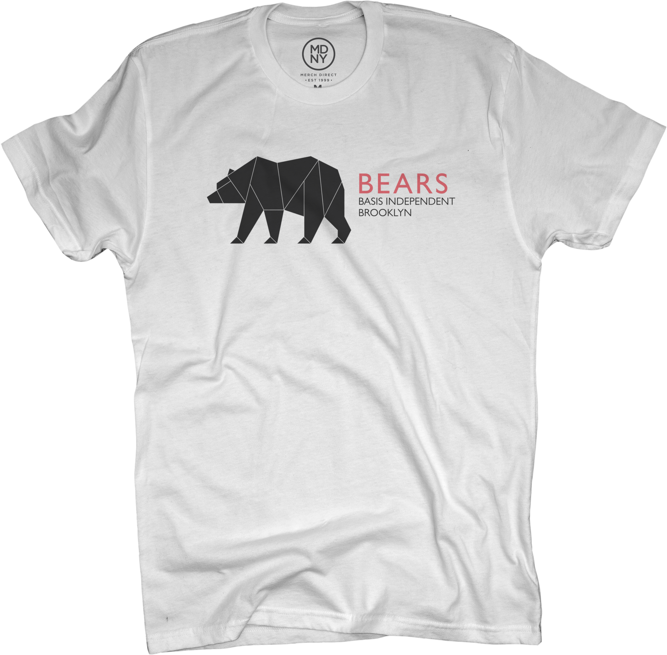 Brooklyn Bear Adult Unisex T, Arctic White $25 - T-shirt (2219x2179), Png Download