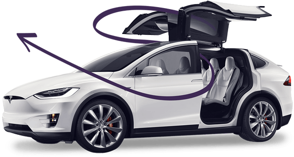 Hudya Car Insurance - Tesla Falcon Wing Price (580x310), Png Download