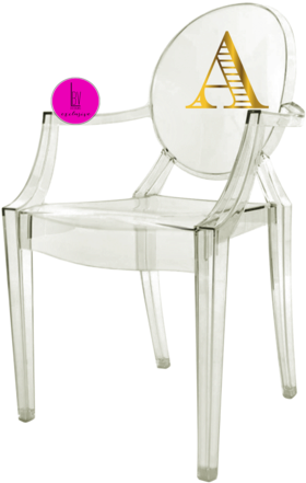 Monogram3 Clear Ghost Chair - Chaise Tolix Louis Ghost (750x750), Png Download