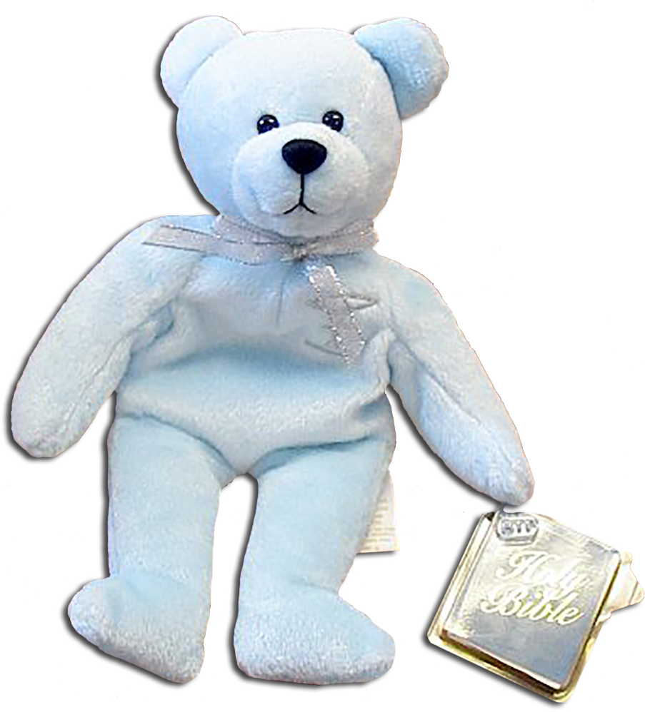 Holy Bear Purity The Baptism Blue Teddy Bear - Baptism (915x1000), Png Download