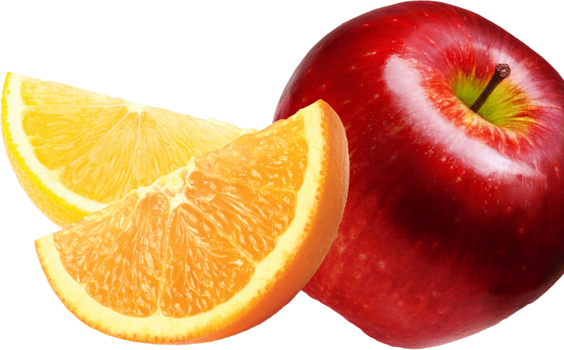 Image - Apple And Orange Png (800x497), Png Download