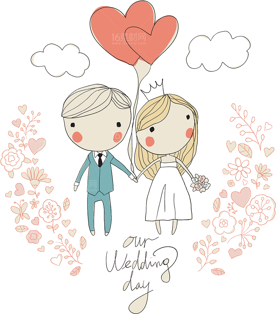 Svg Download Wedding Invitation Illustration Cartoon - Cute Wedding Card Vector (1100x1157), Png Download