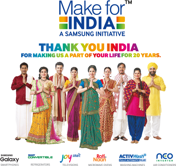 Samsung Announced Various Offers On Consumer Electronics - Make For India Samsung (600x566), Png Download