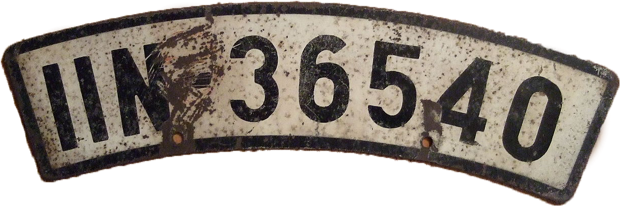 German Motorcycle Front License Plate 1933-1945 - German Ww2 Number Plate (1280x453), Png Download