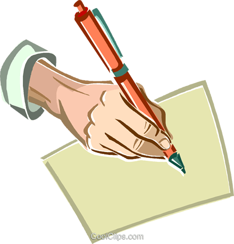 Hand Holding A Pen Royalty Free Vector Clip Art Illustration - Sign In Sheet Clip Art (461x480), Png Download
