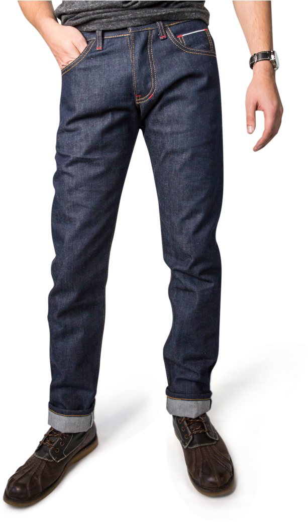 Archer Cut Men's Selvedge Jeans - Men Fitted Jeans (720x1080), Png Download