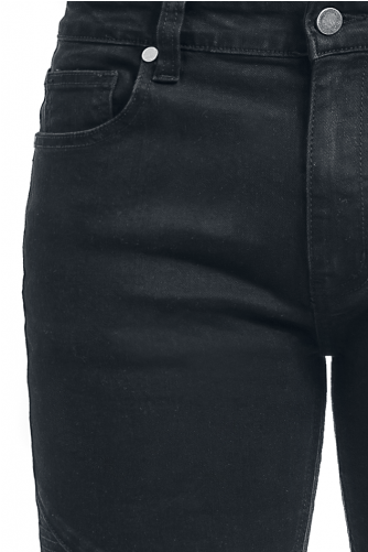 Biker Pants Men Jeans Black 68% Cotton 30% Polyester - Pocket (500x500), Png Download