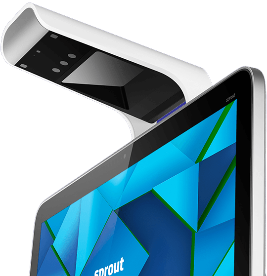 The Sprout Projector Houses A Dlp Projector, 3d Camera, - Hp Sprout 23" (540x559), Png Download