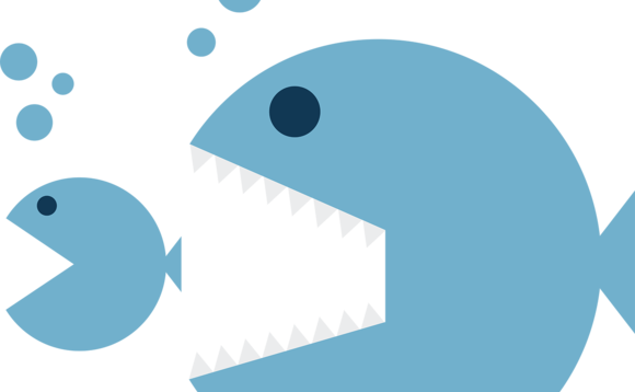 Big Fish Little Fish - Big Fish Little Fish Png (580x358), Png Download