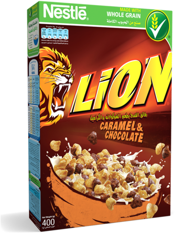 A Pack Of Lion Cereals - Lion Caramel & Chocolate (382x510), Png Download