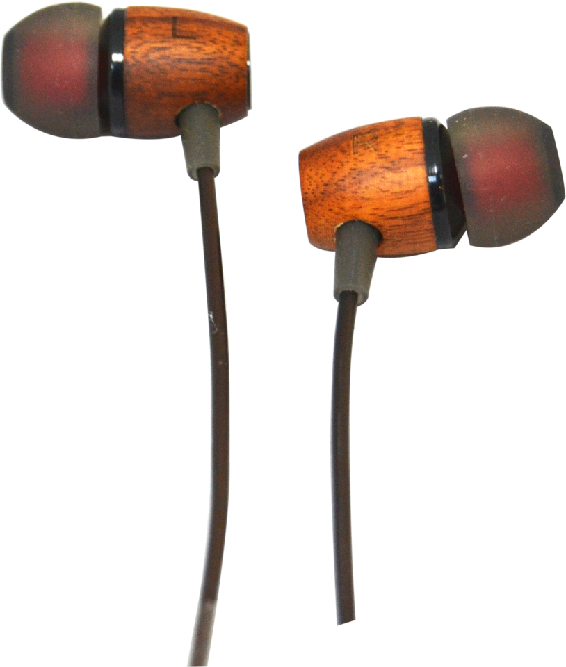 Vibgyor Wvw1 Woods Strong Bass Earphone Brown - Headphones (814x960), Png Download