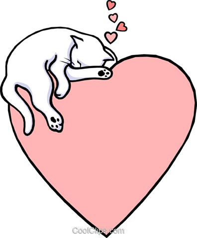 Valentine Heart With Cat Royalty Free Vector Clip Art - Orange As Marmalade: Tan Naranja Como Mermelada (396x480), Png Download