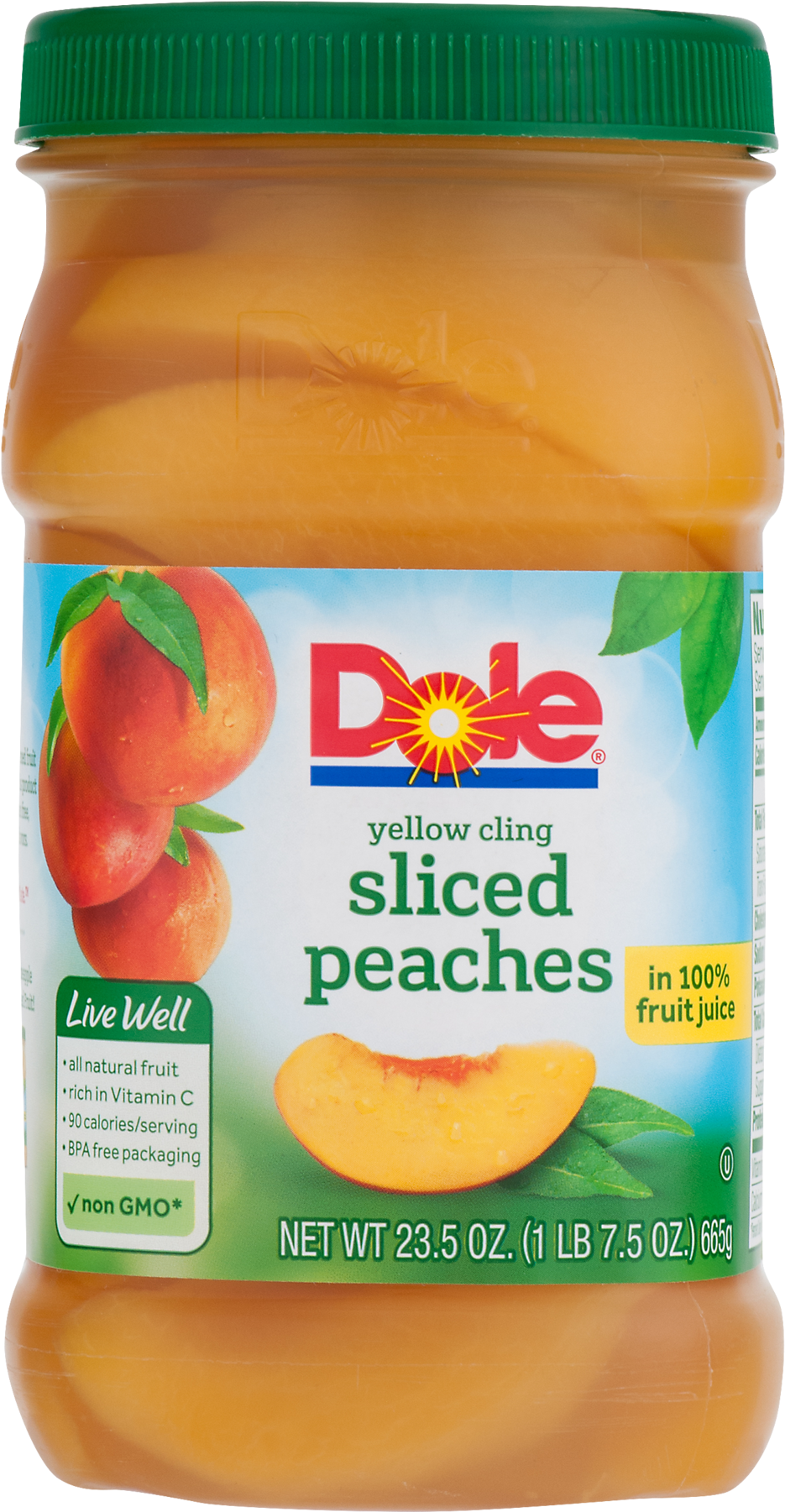Dole Yellow Cling Sliced Peaches In 100% Fruit Juice, - Dole Yellow Cling Peaches Diced In 100% Fruit Juice (1800x1800), Png Download