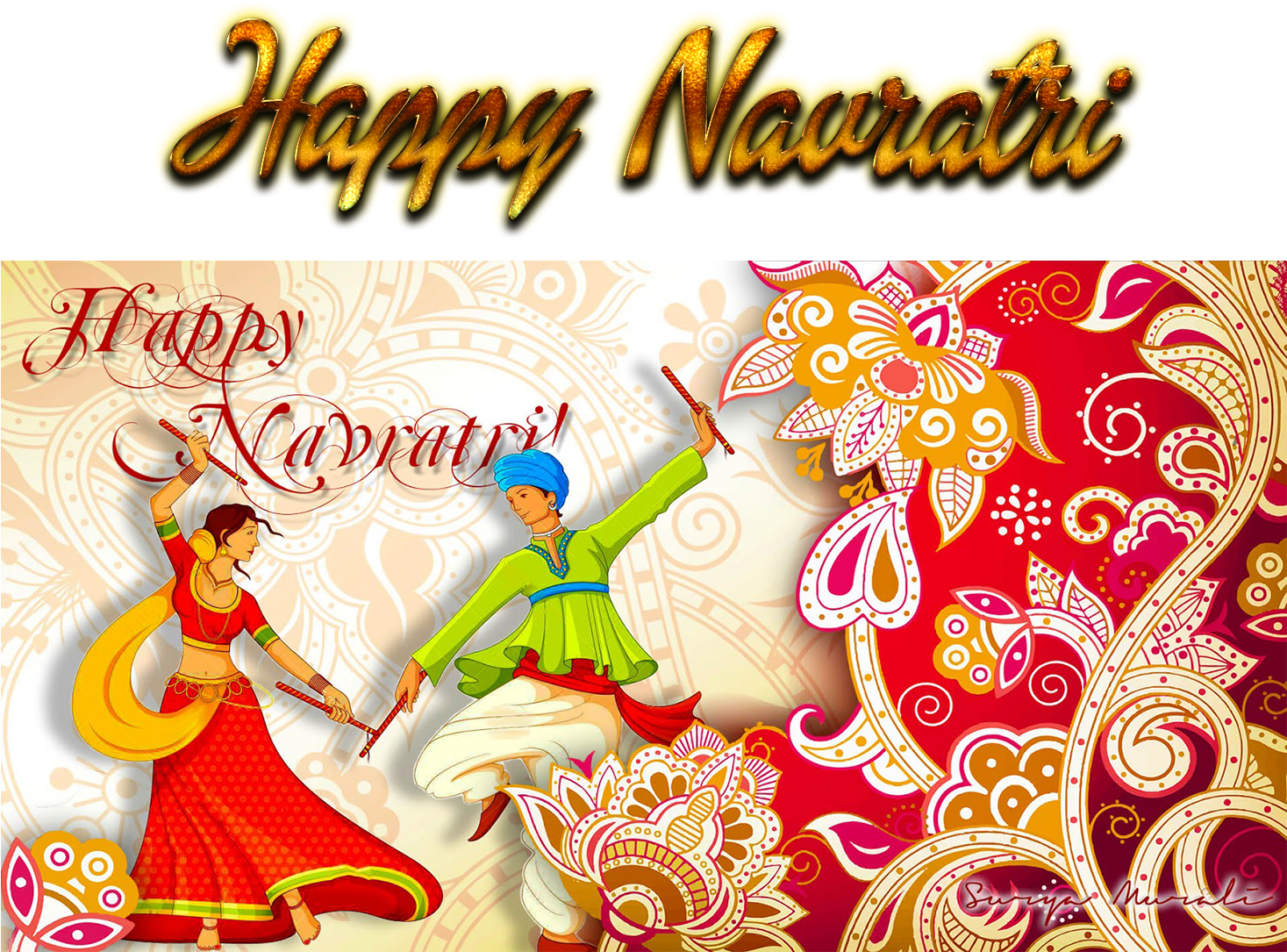 Happy Navratri Image 2018 (1711x1178), Png Download