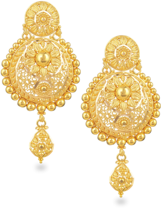 26756 1 Copy - Indian Gold Earring (450x450), Png Download