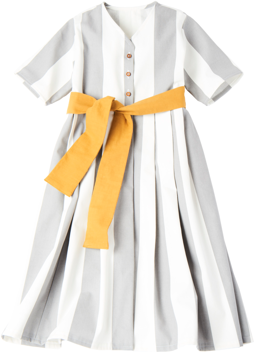 Limited Edition Smock Dress In Bold Grey Stripe (1000x1498), Png Download