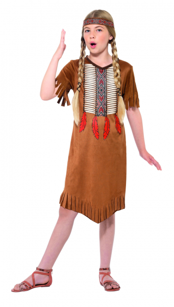 Native Inspired Indian Girl Children's Fancy Dress - American Indian Costume (600x600), Png Download