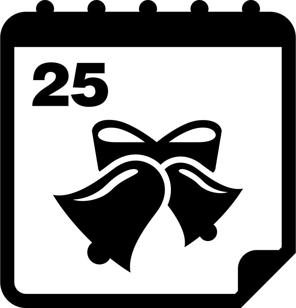 Calendar Page With Christmas Bells On Day 25 Comments - Calendar Birthday Icon Png (944x980), Png Download