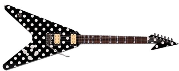 All The Guitar Tracks, But Karl Sandoval V Was The - Gibson Flying V Polka Dot (600x237), Png Download