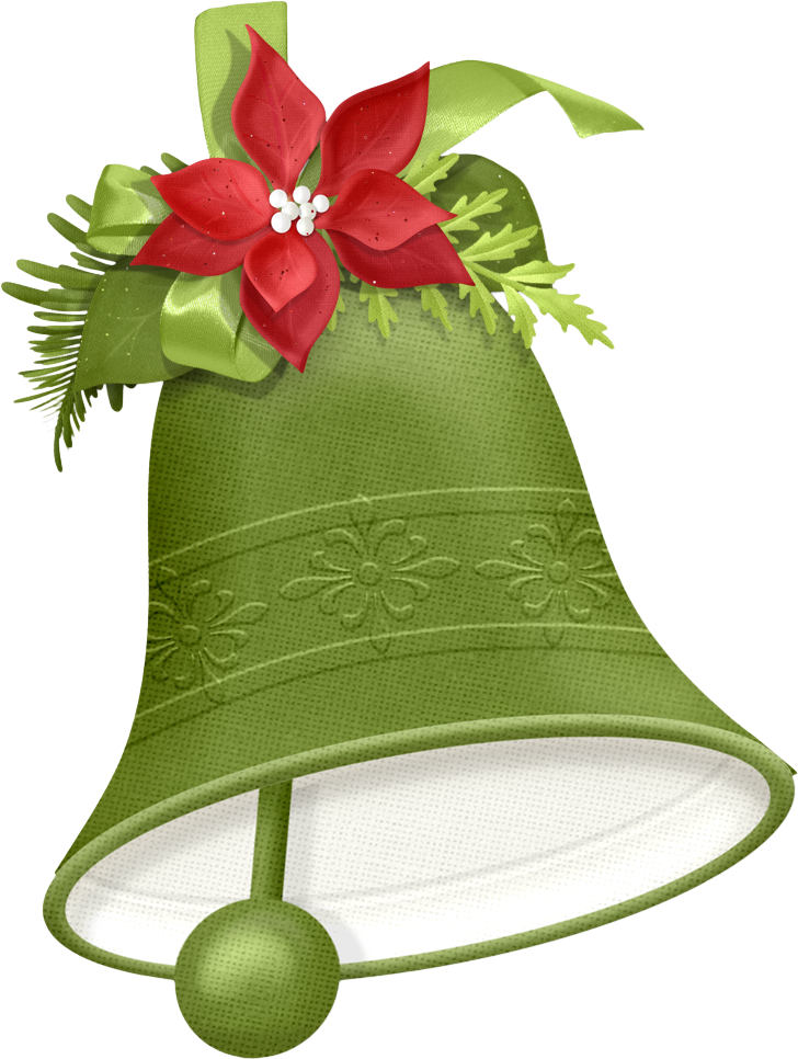 Natal Elementos - Campanas Navideñas De Color Verde (728x966), Png Download