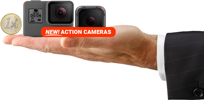 Digital Camera Size Compared To Coin - Gopro Hero 6 Black Camera Bundle (708x366), Png Download