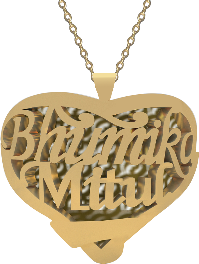 Buy Exceptional Personalized Couple Heart Name Necklace - Necklace (1075x1075), Png Download