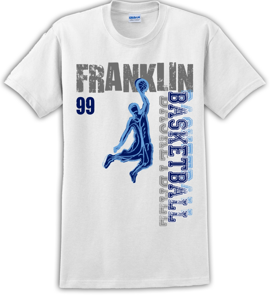 Franklin Basketball Hoops T-shirt With Player Number - Gravity (935x1024), Png Download