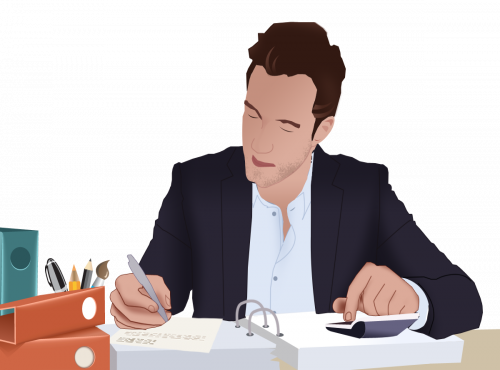 Gig Title - Man In Office Clipart (500x370), Png Download