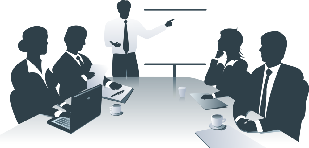 Business Men People Clipart - Office Meeting Clip Art (1000x480), Png Download