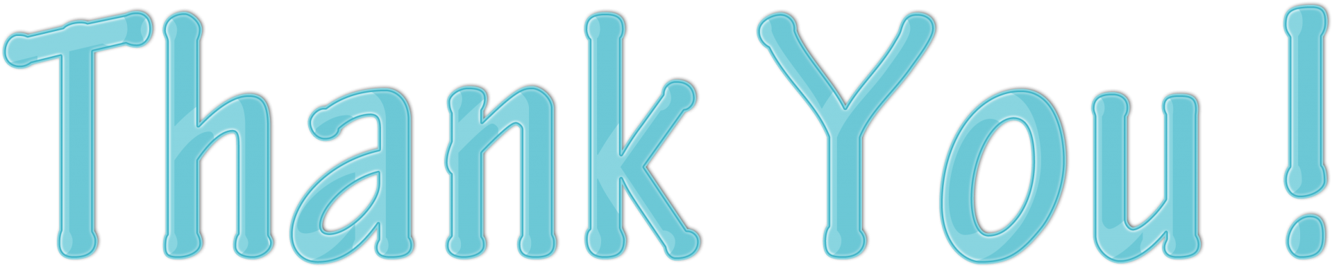 Thank You Cyan Blue Color Clipart - Clip Art (2048x451), Png Download