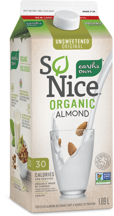 So Nice Almond Milk Unsweetened (400x758), Png Download