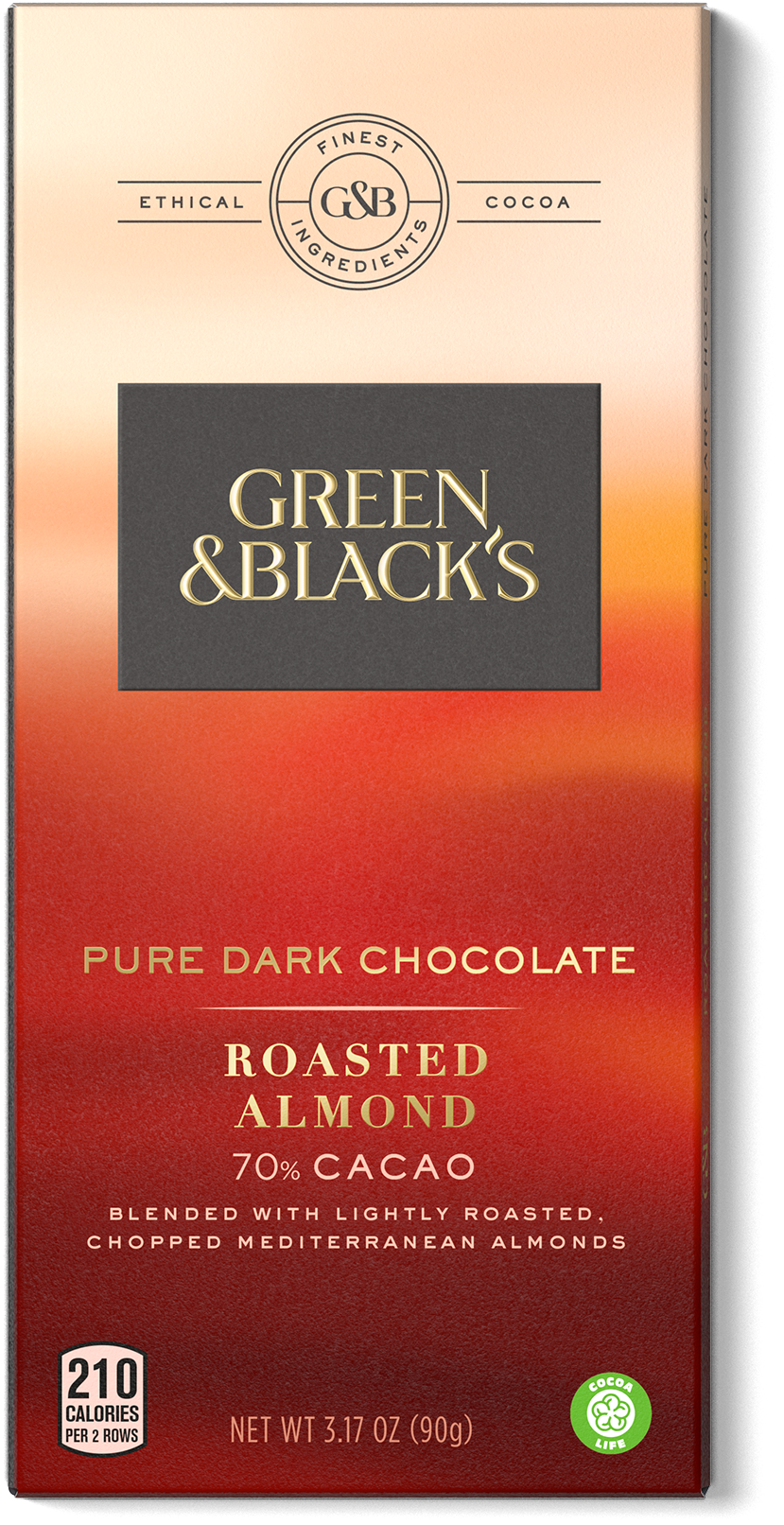 Green & Black's Pure Dark Chocolate Bar, 70% Cacao - Green And Black's Pure Dark Chocolate (1358x1920), Png Download