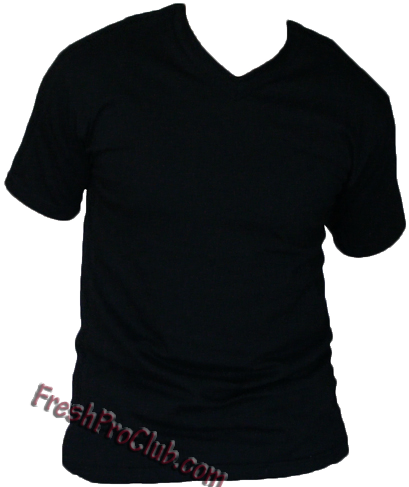 Black V Neck T Shirt - T-shirt (409x487), Png Download