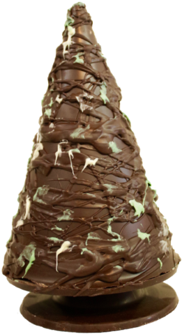 Christmas Tree With Decoration - Chocolate (500x600), Png Download