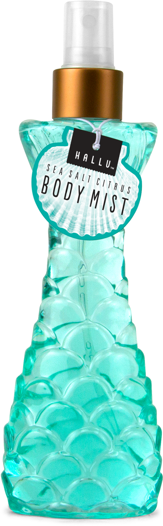 Hallu Mermaid Fragrance Mist, Sea Salt Citrus Scent, - Hallu Body Mist (1000x2000), Png Download