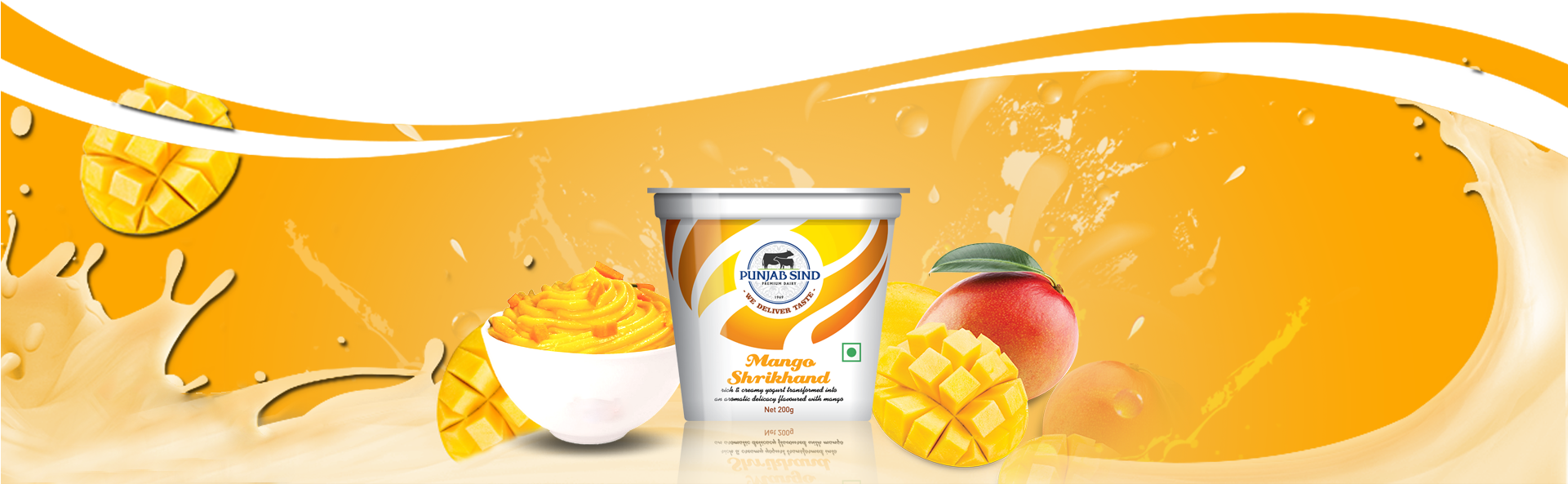 Mango Shrikhand Banner - Dairy (1920x600), Png Download