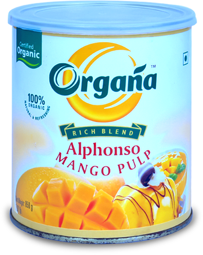 Organic Mango Pulp - Organa (395x497), Png Download