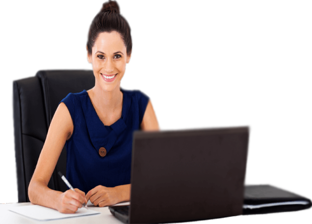 Ecommerce Website Design Solutions In Uk & Usa - Office Girl Free (628x450), Png Download