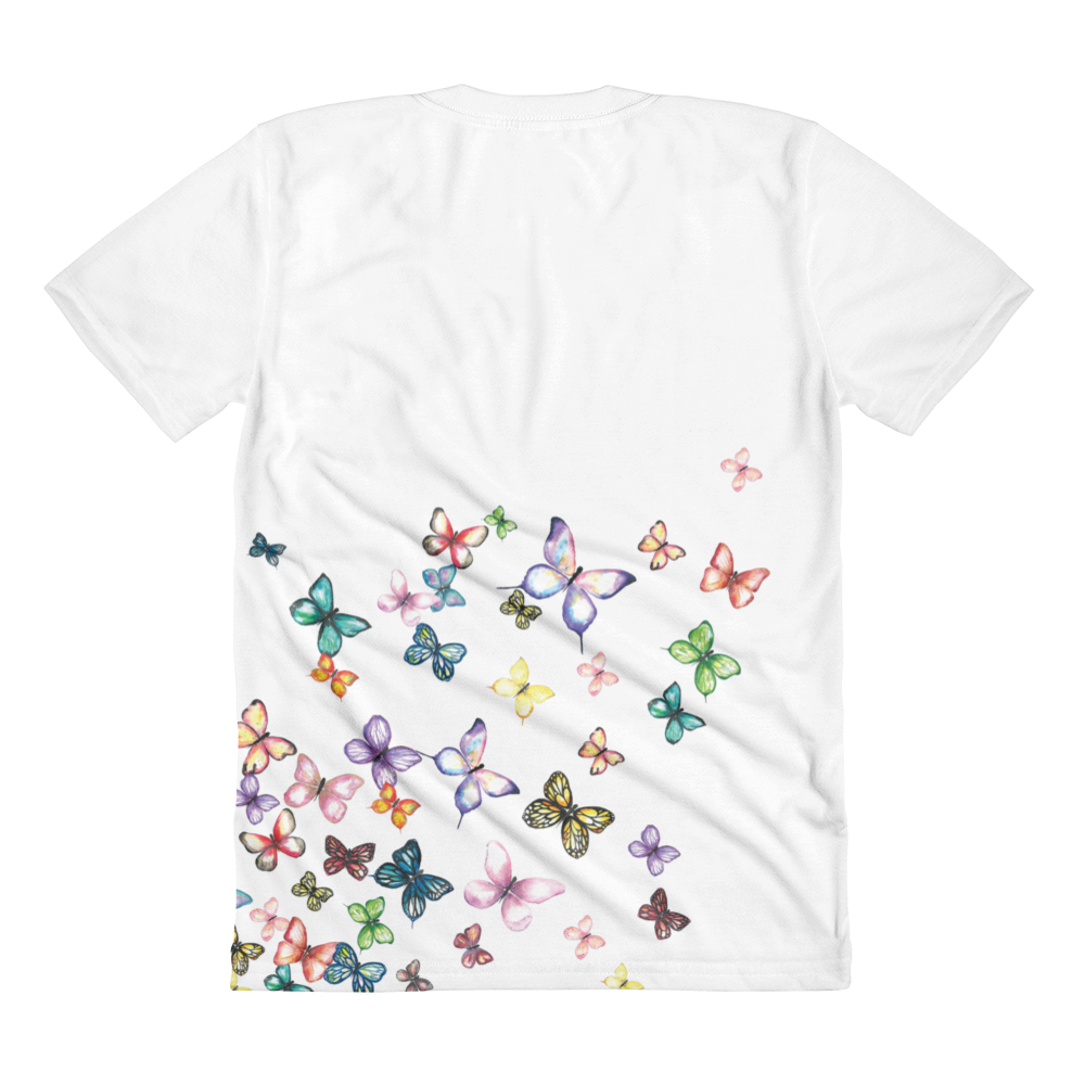 Butterfly Swarm Sublimation Women's Crew Neck T-shirt - Papilio (1000x1000), Png Download