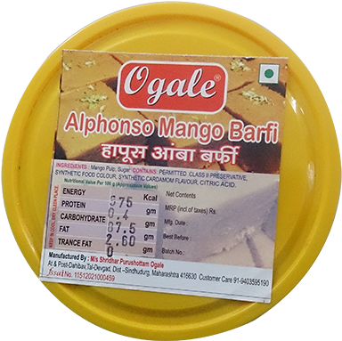 Mango Barfi - Label (550x422), Png Download