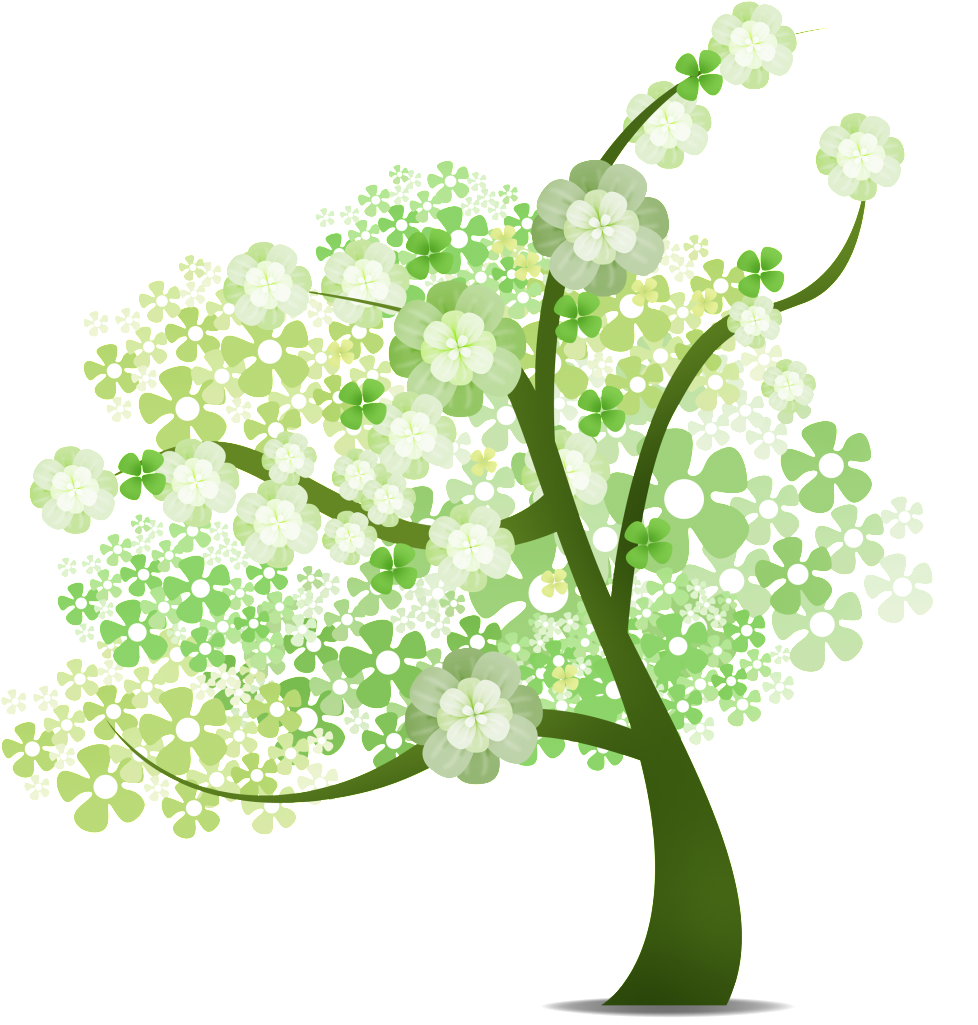 Hand Painted Cartoon Trees Beautiful Png - Cartoon (1024x1024), Png Download