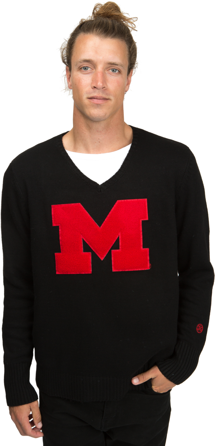 University Of Maryland Terrapins Men's V-neck Sweater - University Of Michigan Wolverines Logo 31.5"51"pool (1000x1500), Png Download