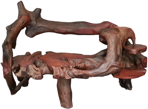 Sofa Made From A Padouk Root - Couch (550x395), Png Download