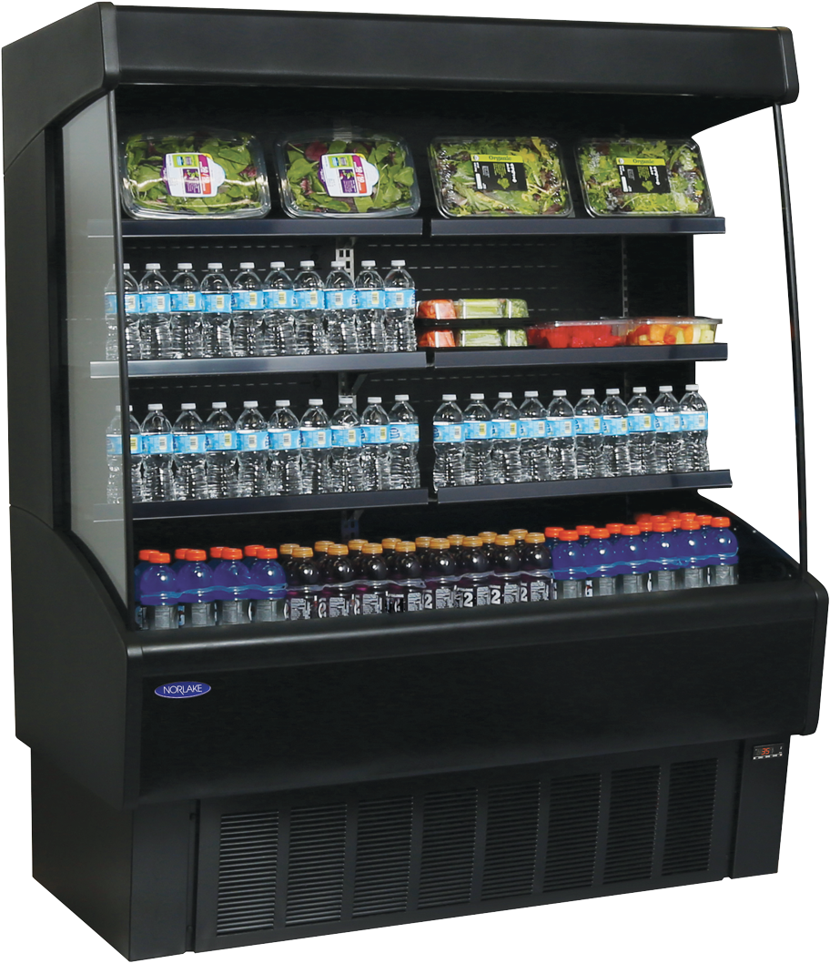 Nlvoam60-72 Vertical Open Air Merchandiser With Product - Reach In Cooler Merchandisers (1000x1123), Png Download