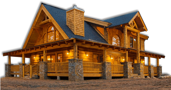 The Mountain View Lodge Log Home On Sale Now - Log Cabin (550x299), Png Download