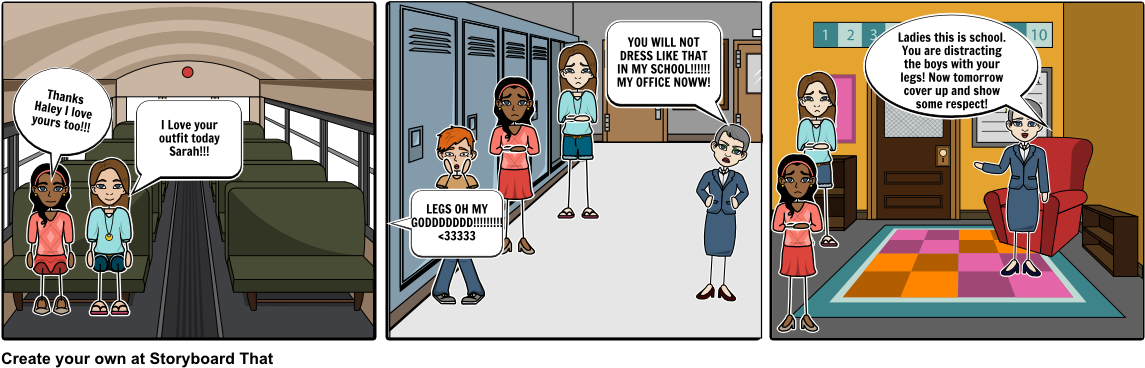 School Dress Code - Cartoon (1164x385), Png Download