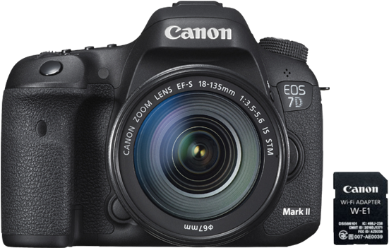 Canon Wi Fi Adapter W E1 - - Canon Eos 7d Mark Ii (kit 18-135mm Is Usm Nano) Camera (580x580), Png Download
