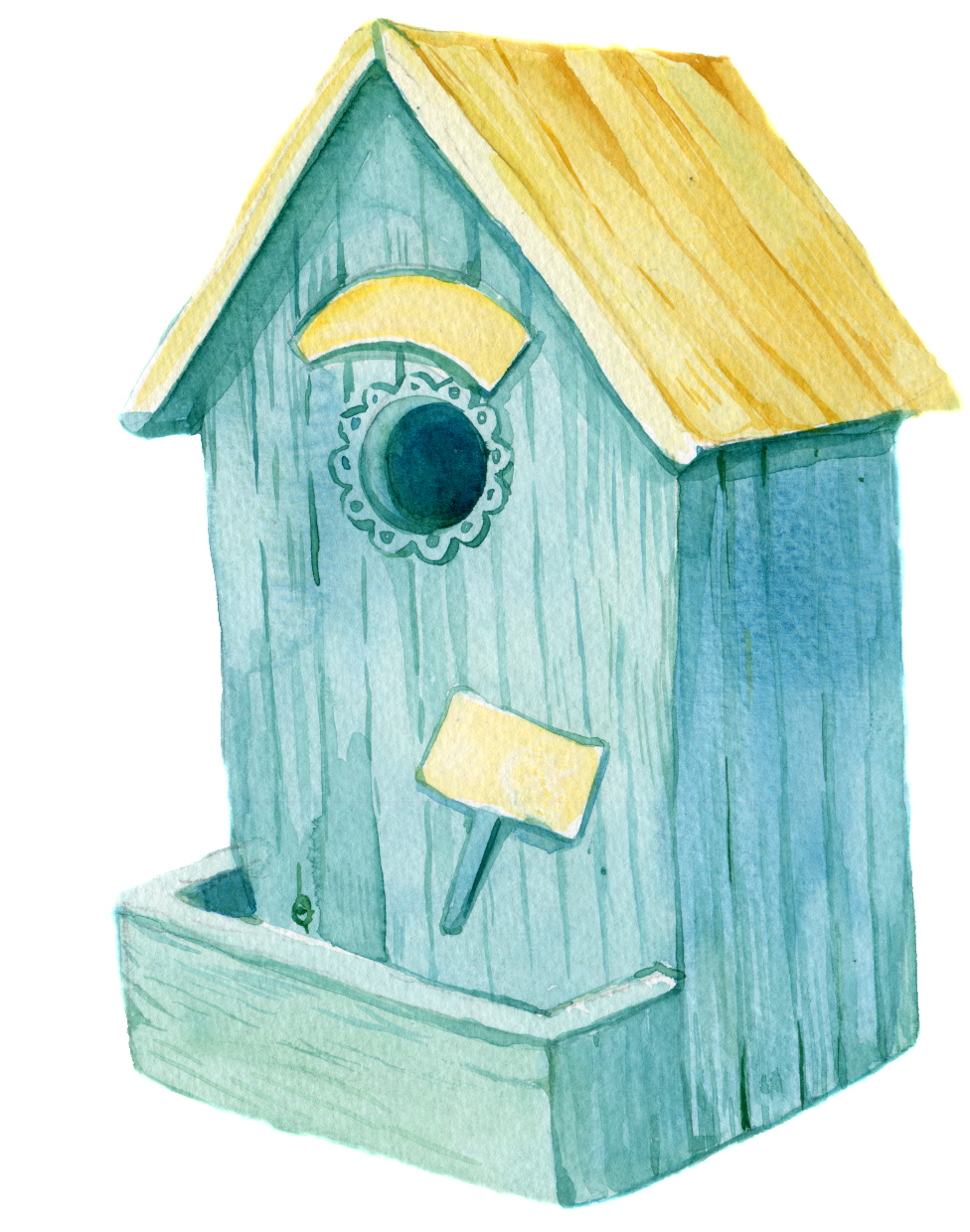 Hand Drawn Bird S Wooden House Png Transparent - House (1024x1269), Png Download