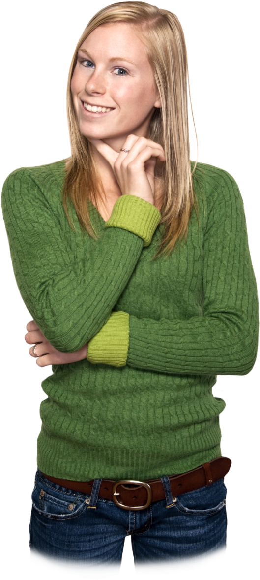 Думающая Девушка Png - Portable Network Graphics (567x1200), Png Download