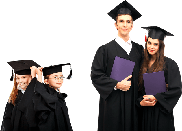Graduation Gowns From Primary And High Schools - Graduation Ceremony (630x453), Png Download